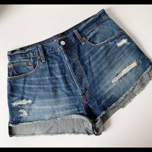 Abercrombie & Fitch distressed denim shorts